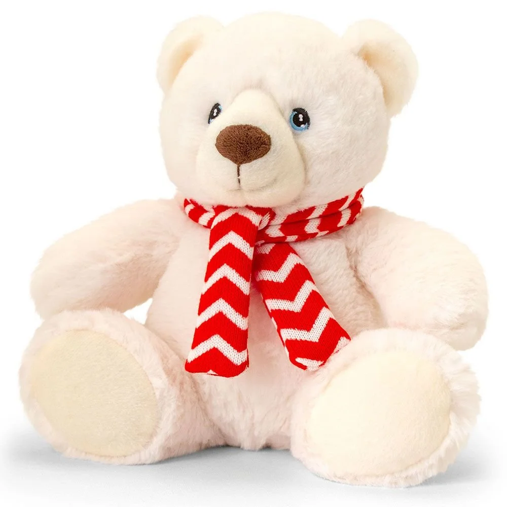 Keel Toys, Полярна мечка с шалче, плюшена играчка, 20 см