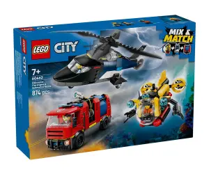 LEGO® City 60462 - Хеликоптер, пожарна кола и подводница – ремикс