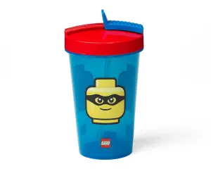 LEGO® Чаша със сламка 500 мл, Iconic, прозрачно синя
