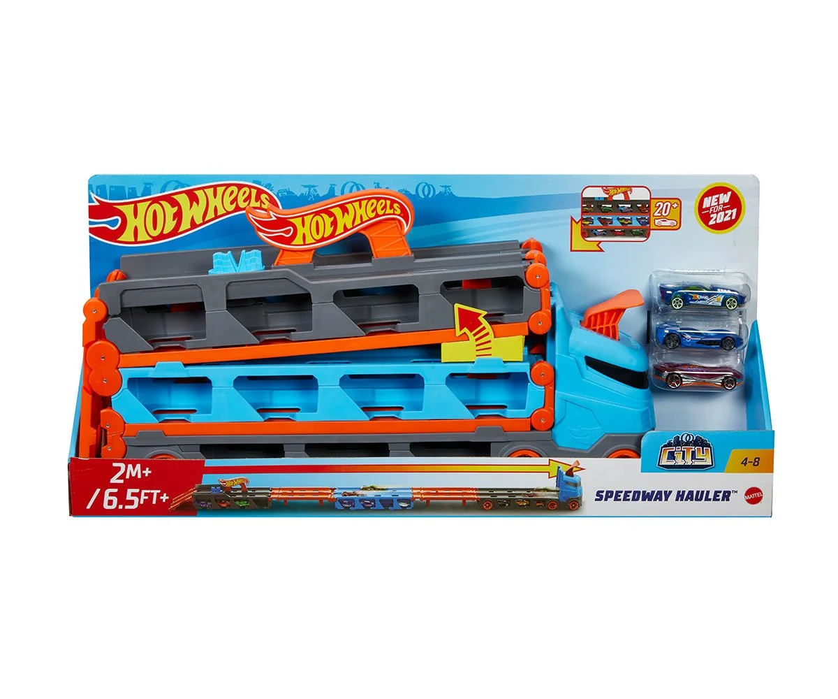 Hot Wheels - Високоскоростен транспортьор с 3 колички