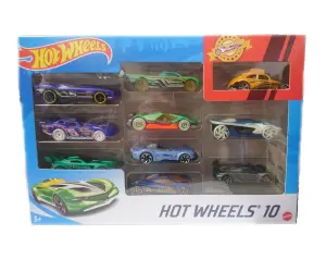 Hot Wheels - Комплект 10 броя метални колички 1:64, асортимент