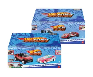 Hot Wheels - комплект от 2 бр. метални колички 1:43 с пружинен механизъм, асортимент