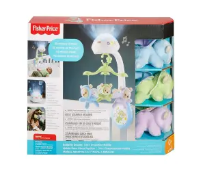 Fisher Price - Музикална въртележка за легло, мечета- пеперуди
