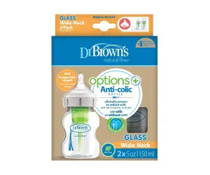 Dr.Browns-Стъклено шише WN Options+ 2бр. 150мл WB52700-P2