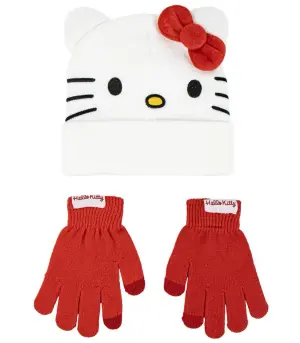Детска шапка с ръкавици hello kitty