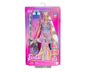 Barbie - комплект забавна и елегантна кукла с дългаруса коса, аксесоари и 2 тоалета
