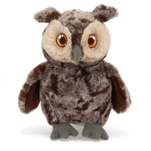 Keeleco, Екологична плюшена играчка, Тъмно кафяв Бухал, Keel Toys,18 см