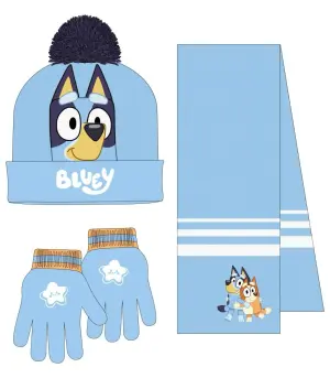 Детска шапка с шал и ръкавици bluey