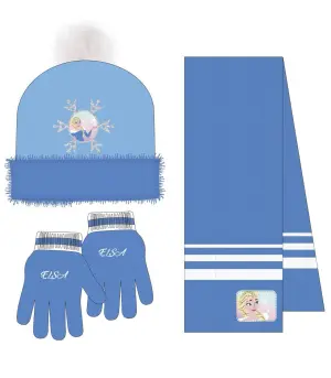 Детска шапка с шал и ръкавици frozen