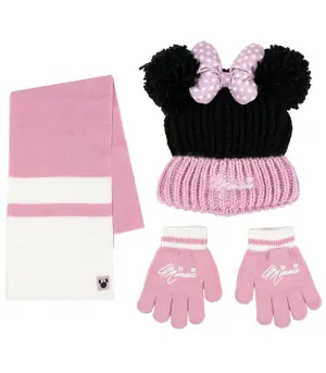 Детска шапка с шал и ръкавици minnie