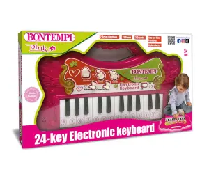 Bontempi - Мини караоке синтезатор 24 клавиша, розов