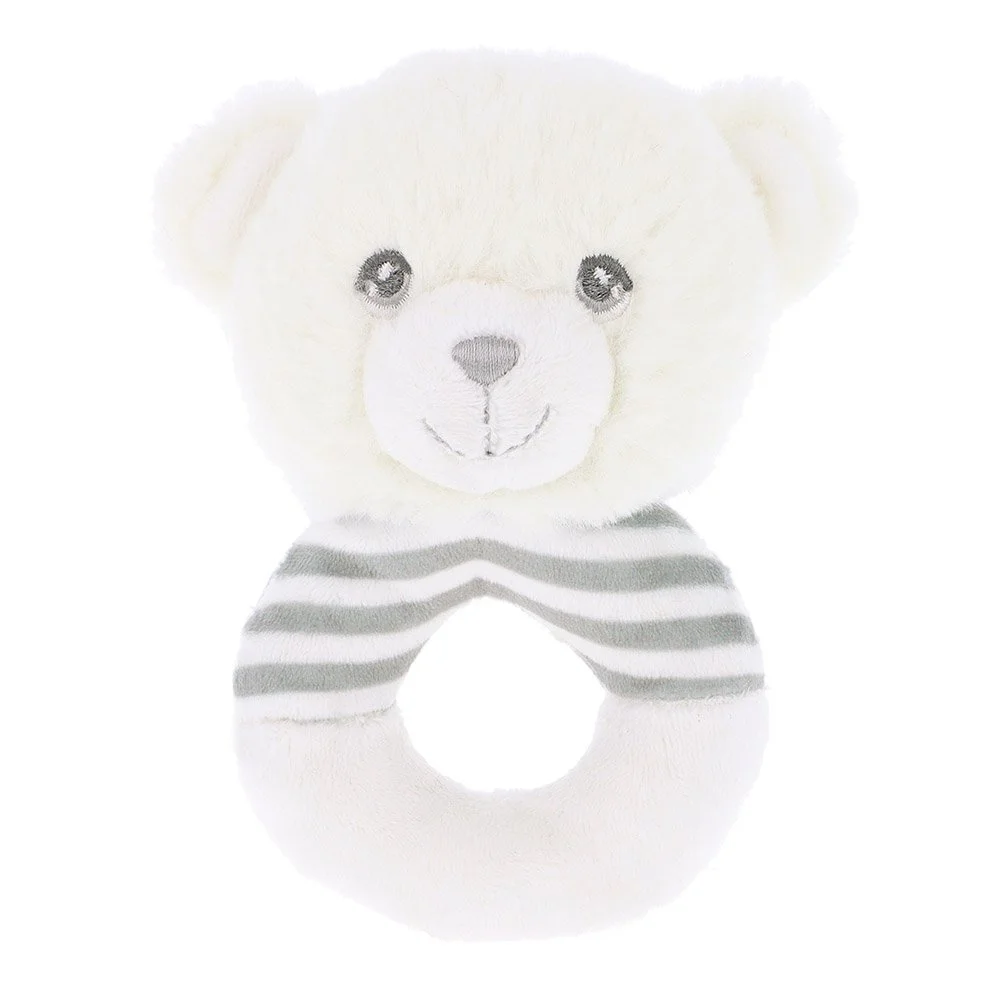 Бебешка плюшена дрънкалка ринг, Мече, 14 см, Keel Toys