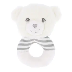 Бебешка плюшена дрънкалка ринг, Мече, 14 см, Keel Toys