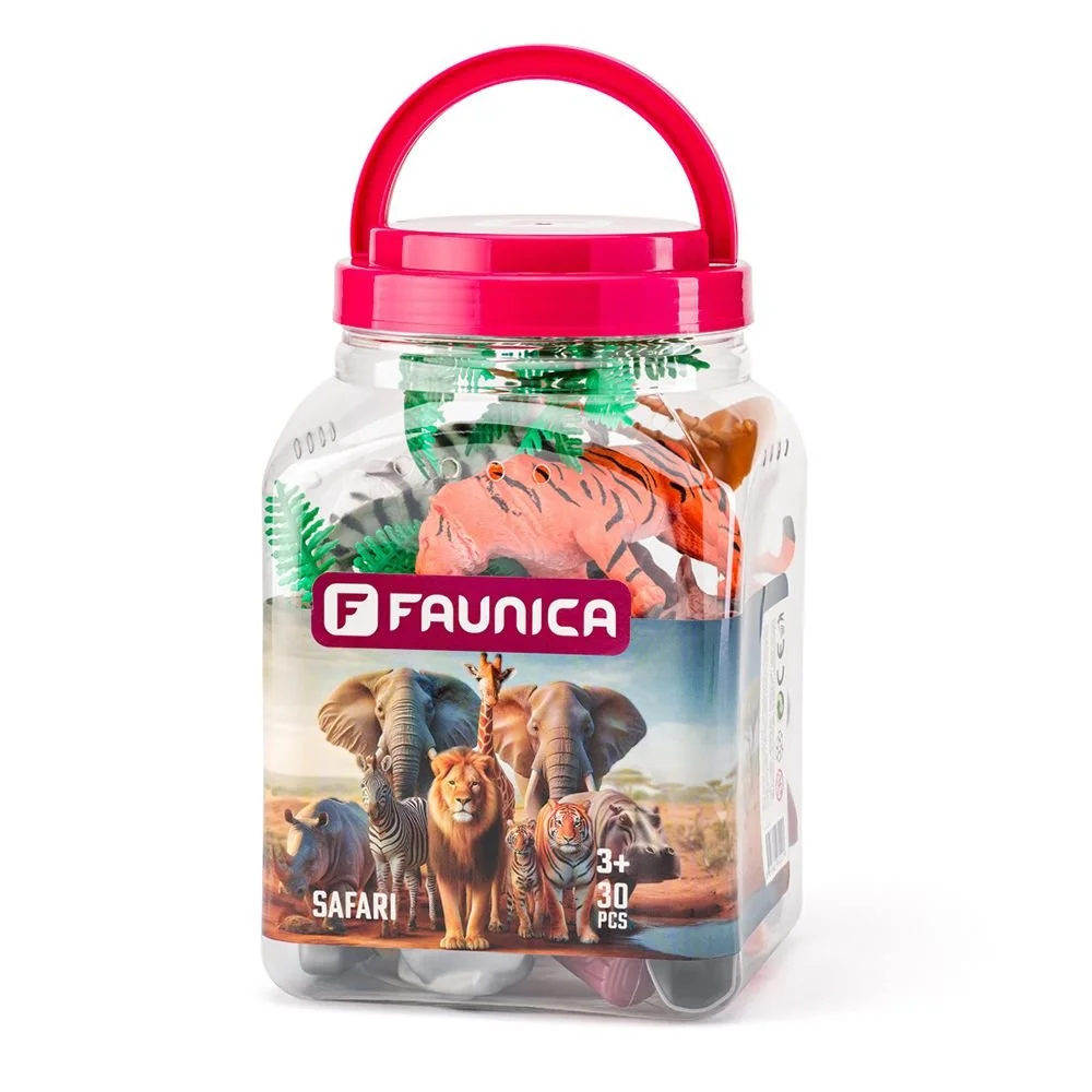 Диви животни - фигурки за игра в кофа, 30 части