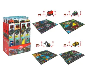 Dickie - Килимчес градки улици и 1 микро автомобил, асортимент