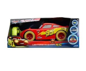 Jada - Състезателна кола Lightning McQueen Glow Racers RC, 1:14