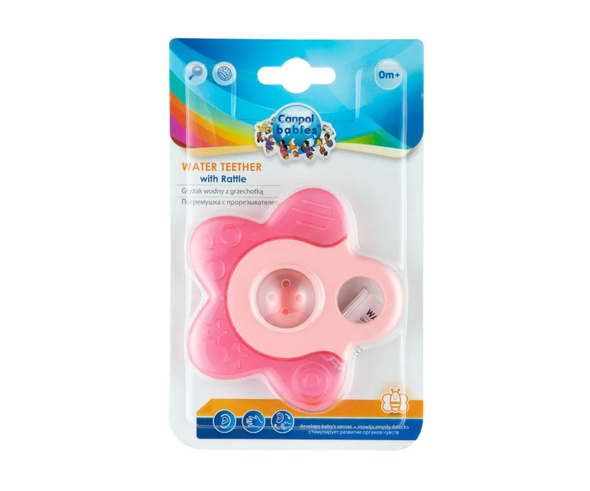 Canpol Toys-Водна чесалка с дрънкалка Star розова