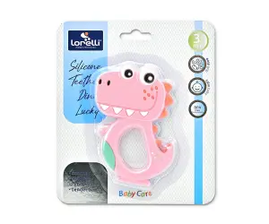 Lorelli Toys Силиконова гризалка Дино Lucky розова
