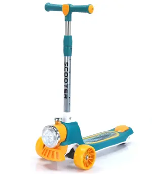 Детска тротинетка scooter със светещ фар 4 цвята - Сив