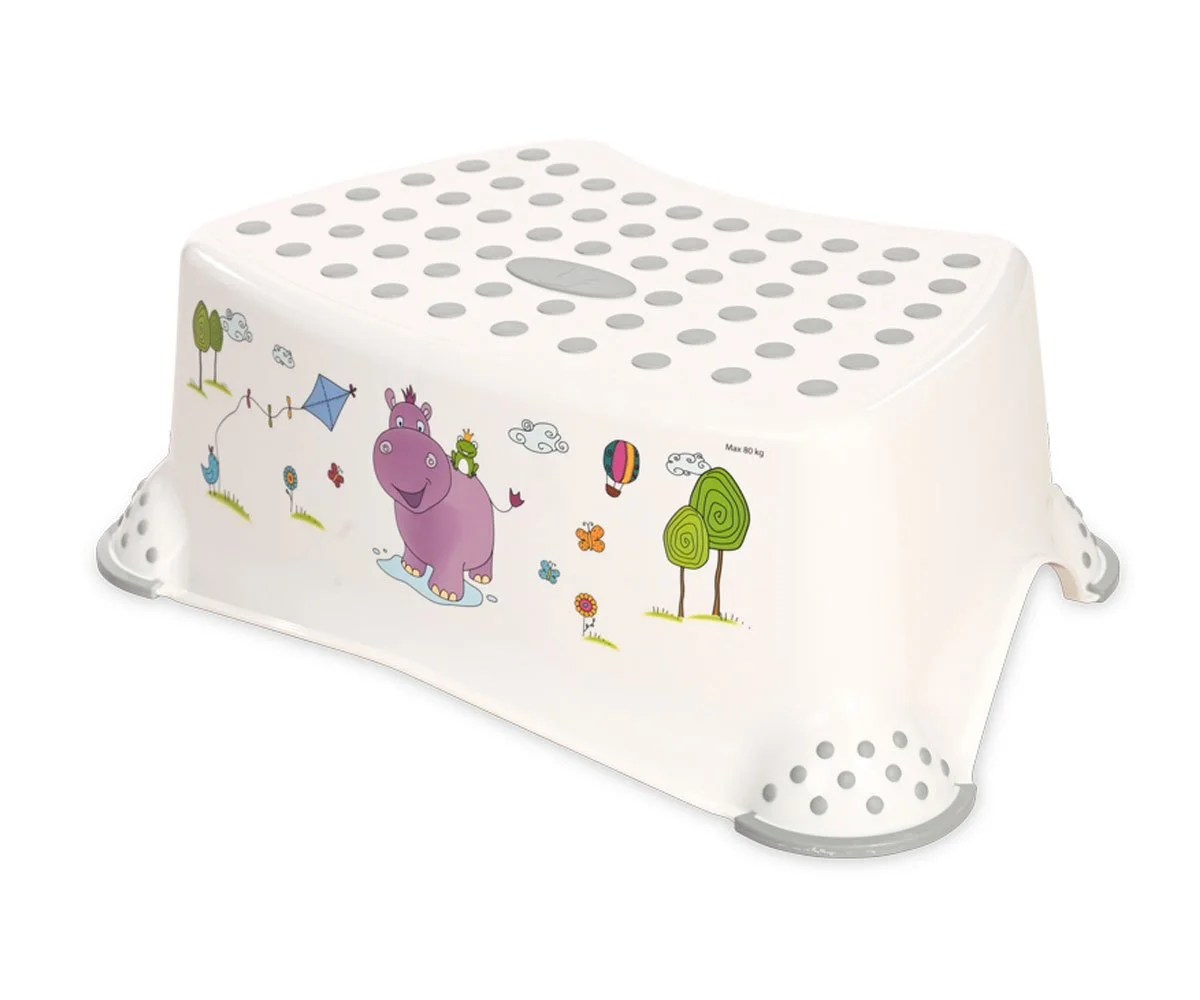 Lorelli Bath Стъпало за баня Hippo, White-Grey