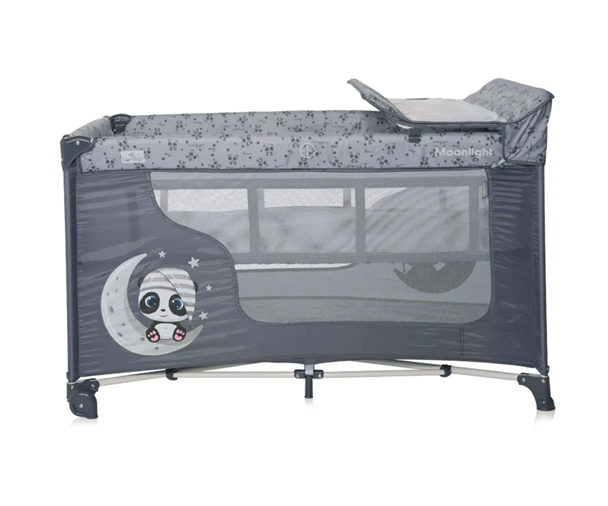 Lorelli Кошара за спане и игра Moonlight 2 нива Cool Grey Pandas