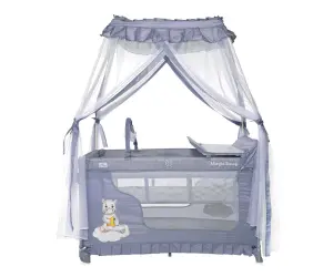 Lorelli Кошара за спане и игра Magic Sleep 2 нива Cool Grey Hippo