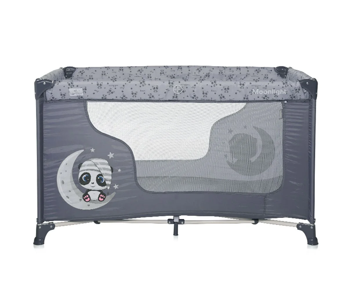 Lorelli Кошара за спане и игра Moonlight 1 ниво Cool Grey Pandas