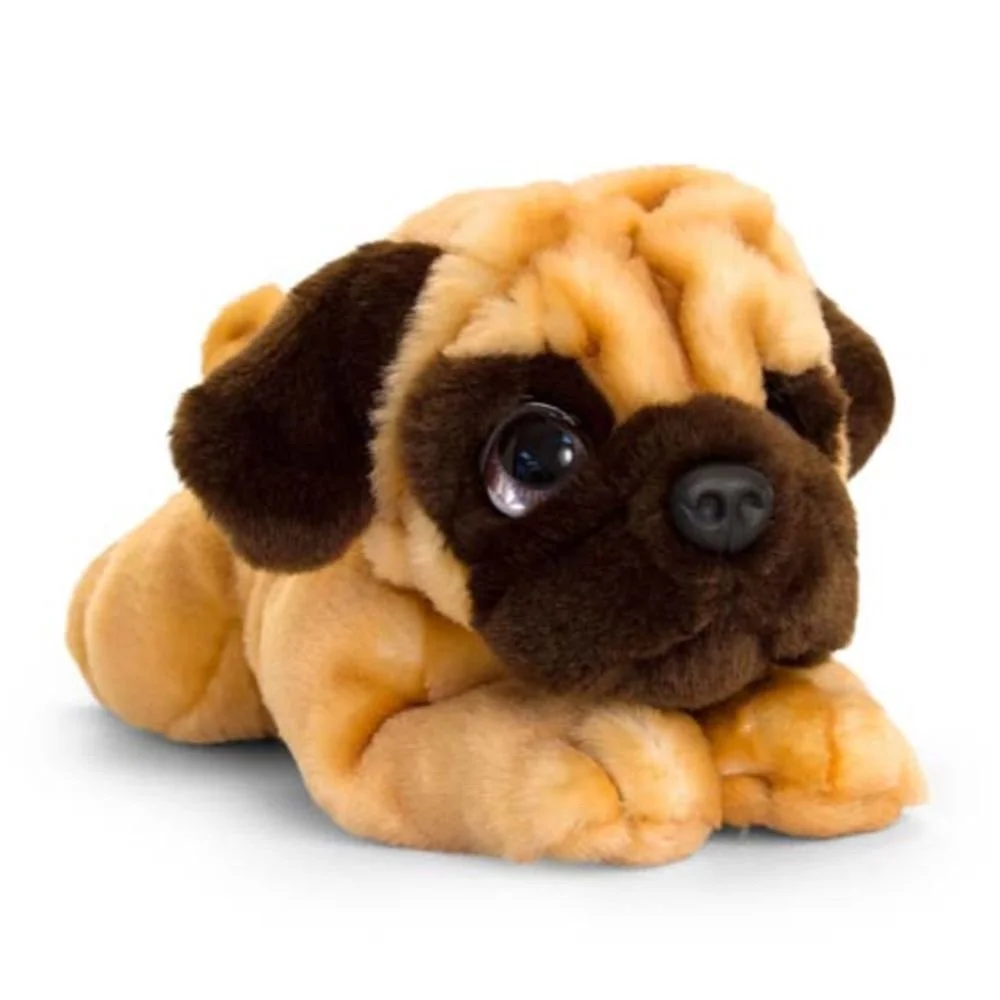 Плюшено легнало куче, Бебе Мопс, 32 см, Keel Toys