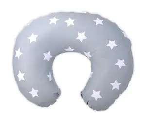 Lorelli Text Възглавница за кърмене Happy Звезди Blue Grey Mist