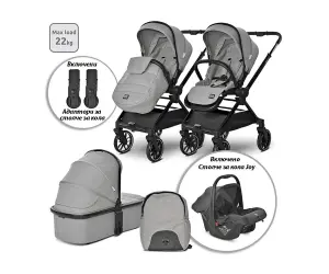 Lorelli Комб.количка Reya 3в1 GREY с реверсивна дръжка 