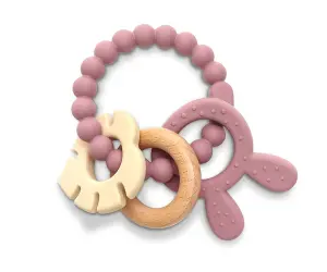 Lorelli Toys Силиконова гризалка с бук Зайче deep pink