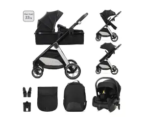 Lorelli Комб.количка Aspen 3в1 black+адаптори