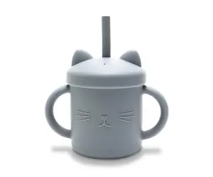 Lorelli Acc Силик. чаша с дръжки+сламка Natural grey