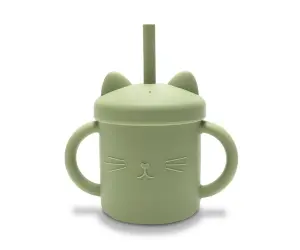 Lorelli Acc Силик. чаша с дръжки+сламкa Natural fresh green