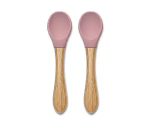 Lorelli Acc Силик. лъжички с бамбук 2бр Natural deep pink