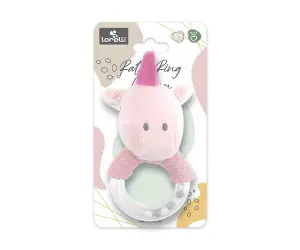 Lorelli Toys Дрънкалка кръг еднорог розов natural
