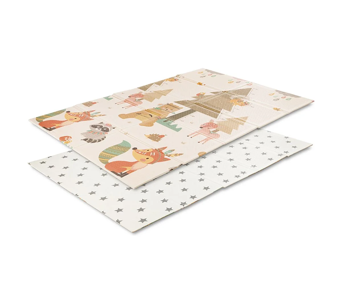 Lorelli Toys Двулиц.термо килим за игра 120-180 см сгъваемо, fores home&stars