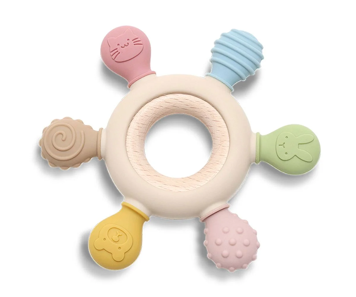 Lorelli Toys Силиконова гризалка с бук рул Naturale beige