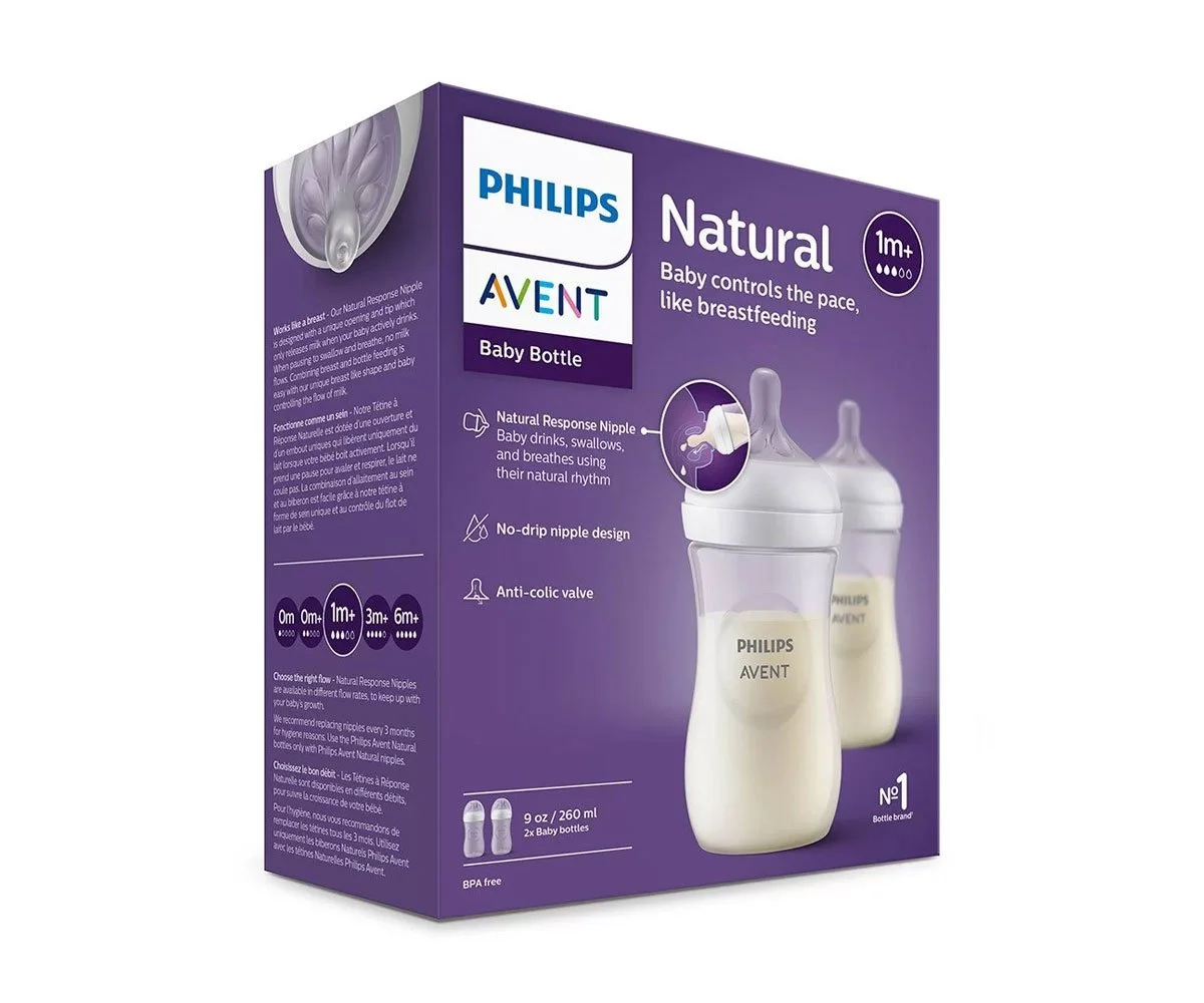 Avent-Шише Natural Response 3.0 с биберон 1м+, 2 х 260мл