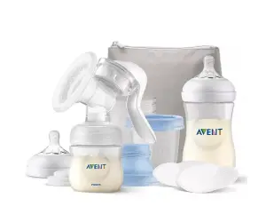 Avent-Механична помпа за изцеждане Natural Motion+Комплект с шишета, Via,