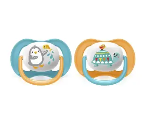 Avent-Залъгалки Ultra Air Animals+стер. кутия (6-18м) пингвин/костенурка
