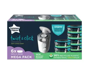 Tommee Tippee-Комплект касети за хигиенен кош Twist&Click, 6 броя