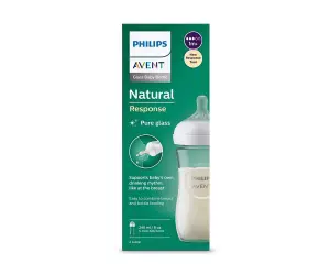 Avent-Шише Natural Response 3.0 с биберон 1м+, 240мл - Стъкло