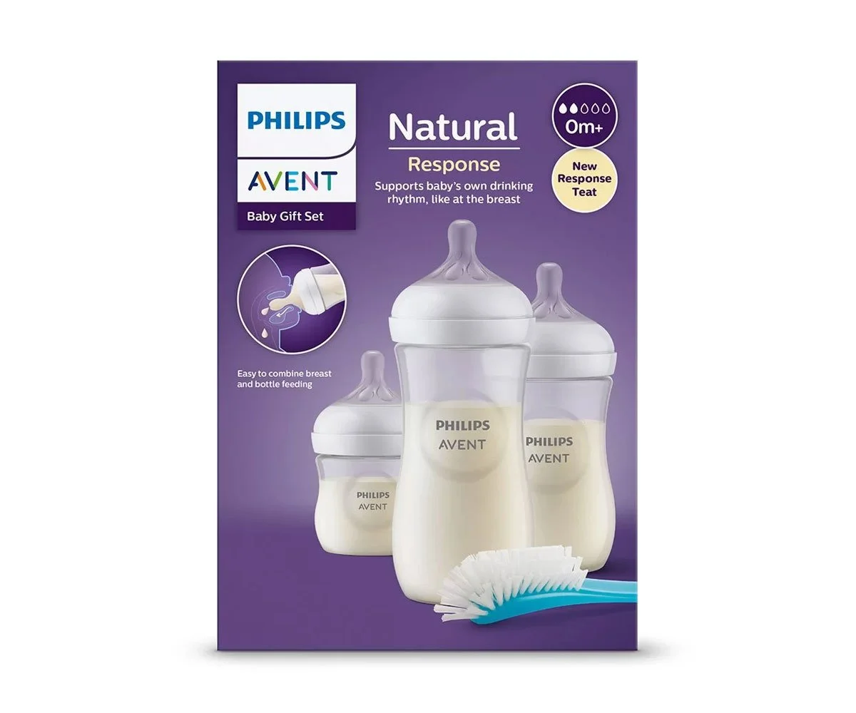 Avent-Комплект за новородено Natural Response 3.0 - с 3 шишета + четка - Базов