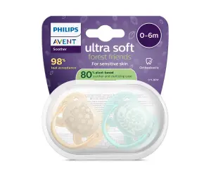 Avent-Залъгалки Ultra Soft+стер.кутия (0-6м) птица/охлюв, пастелни