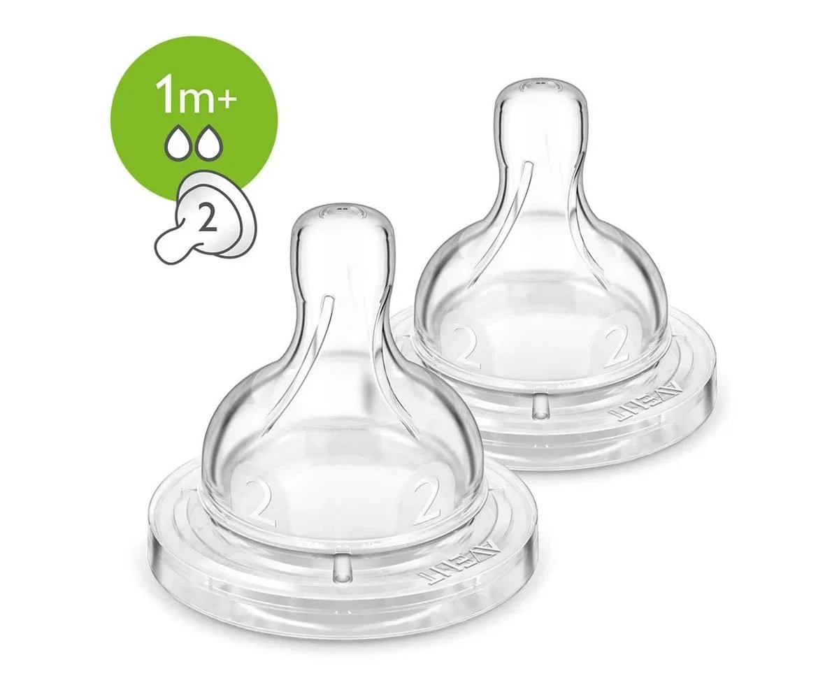 Avent-Биберон за храна Classic slow 2 дупки 1м+ 2бр