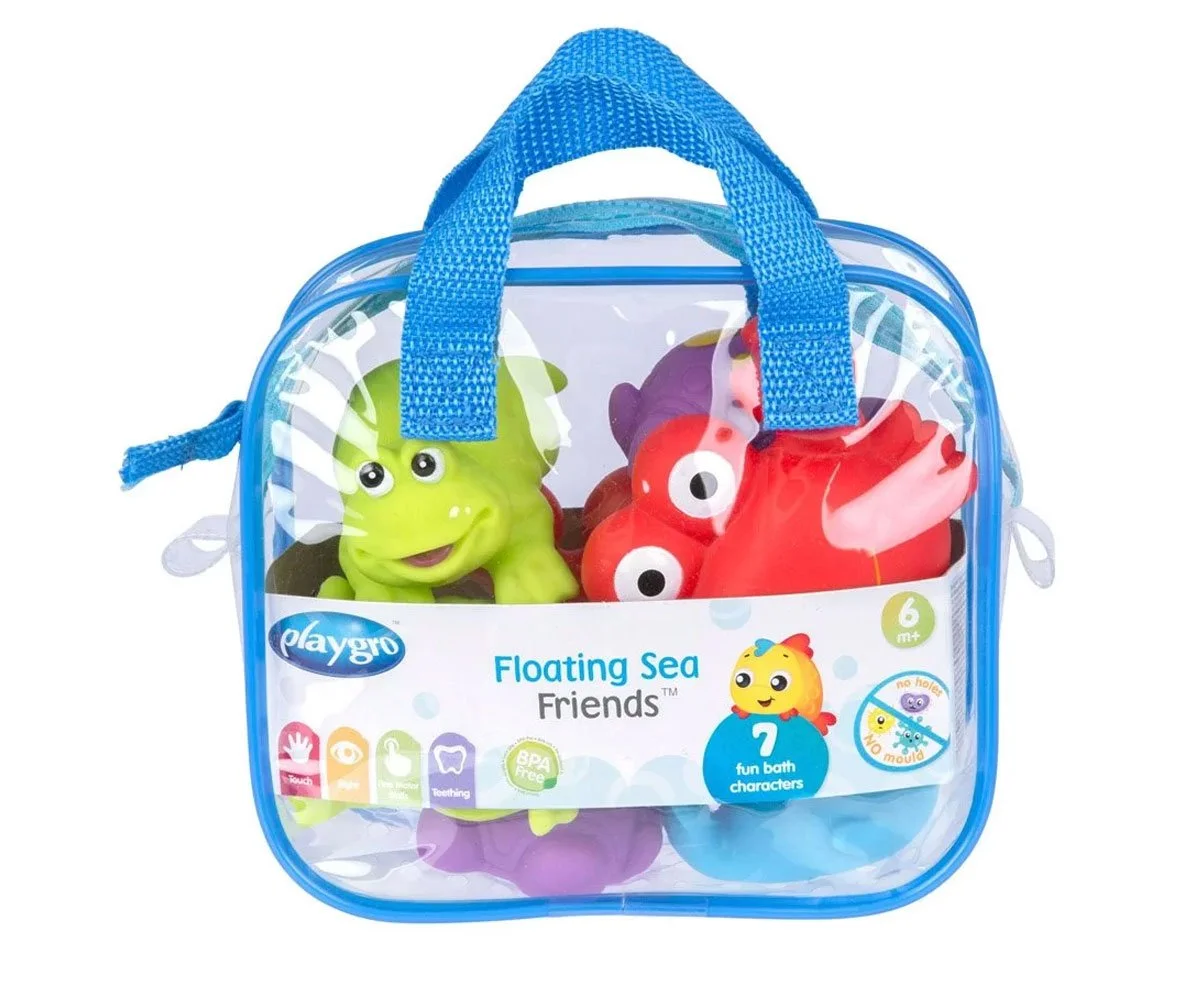 Playgro-Животни за баня син цвят, 7 броя, 6м+