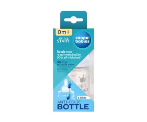 Canpol-Шише антиколик с широко гърло Easy Start Royal Baby, 120 мл, синьо