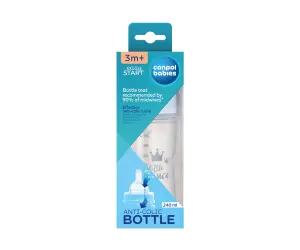 Canpol-Шише антиколик с широко гърло Easy Start Royal Baby, 240 мл, синьо