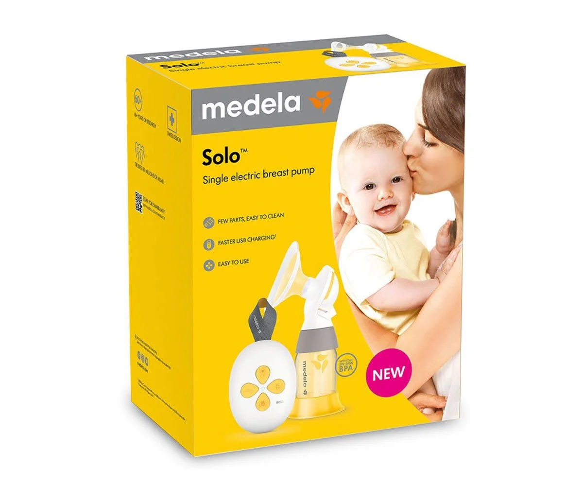 Medela-Двуфазна електрическа помпа за кърма Solo+шише и фуния